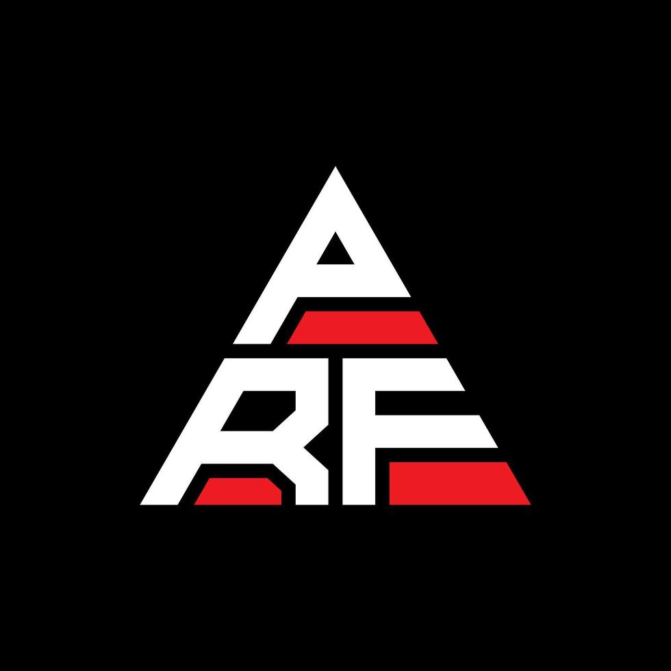 PRF triangle letter logo design with triangle shape. PRF triangle logo design monogram. PRF triangle vector logo template with red color. PRF triangular logo Simple, Elegant, and Luxurious Logo.