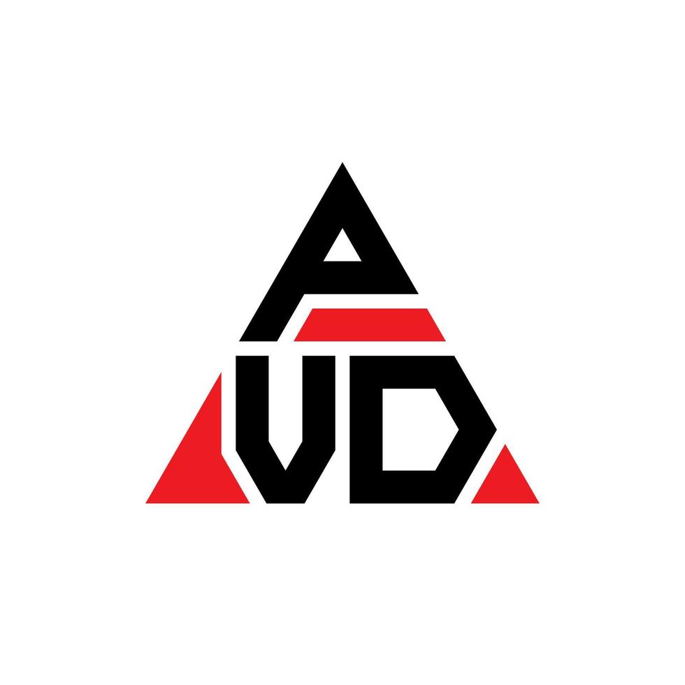diseño de logotipo de letra triangular pvd con forma de triángulo. monograma de diseño de logotipo de triángulo pvd. plantilla de logotipo de vector de triángulo pvd con color rojo. logotipo triangular pvd logotipo simple, elegante y lujoso.