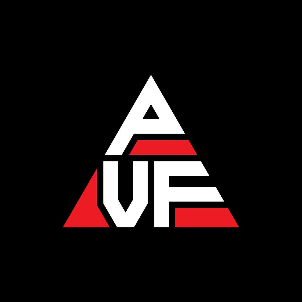 PVF triangle letter logo design with triangle shape. PVF triangle logo design monogram. PVF triangle vector logo template with red color. PVF triangular logo Simple, Elegant, and Luxurious Logo.