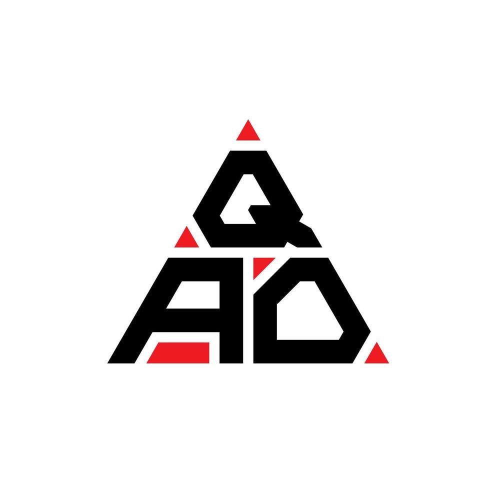 diseño de logotipo de letra triangular qao con forma de triángulo. monograma de diseño del logotipo del triángulo qao. plantilla de logotipo de vector de triángulo qao con color rojo. logotipo triangular qao logotipo simple, elegante y lujoso.