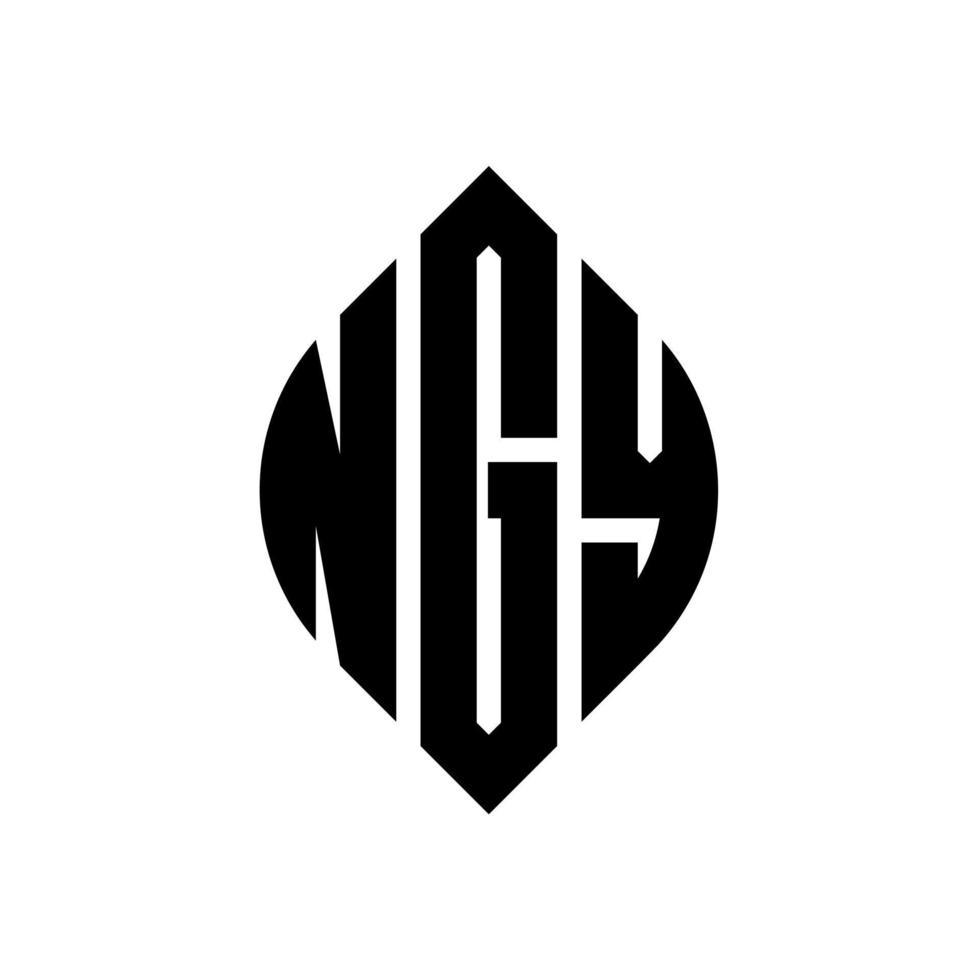 diseño de logotipo de letra de círculo ngy con forma de círculo y elipse. letras de elipse ngy con estilo tipográfico. las tres iniciales forman un logo circular. ngy círculo emblema resumen monograma letra marca vector. vector