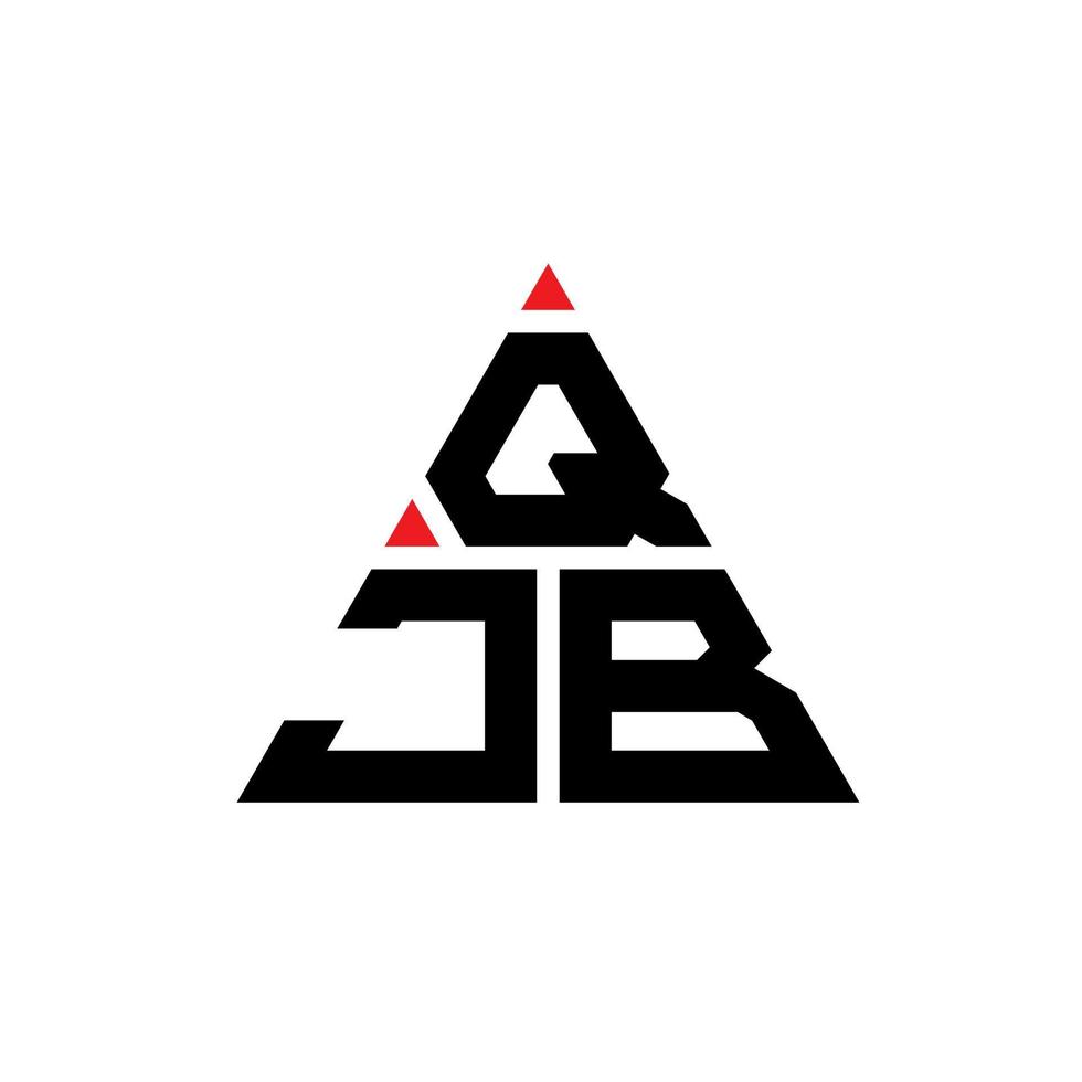 diseño de logotipo de letra triangular qjb con forma de triángulo. monograma de diseño del logotipo del triángulo qjb. plantilla de logotipo de vector de triángulo qjb con color rojo. logotipo triangular qjb logotipo simple, elegante y lujoso.