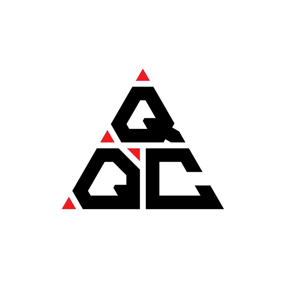 diseño de logotipo de letra triangular qqc con forma de triángulo. monograma de diseño del logotipo del triángulo qqc. plantilla de logotipo de vector de triángulo qqc con color rojo. logotipo triangular qqc logotipo simple, elegante y lujoso.