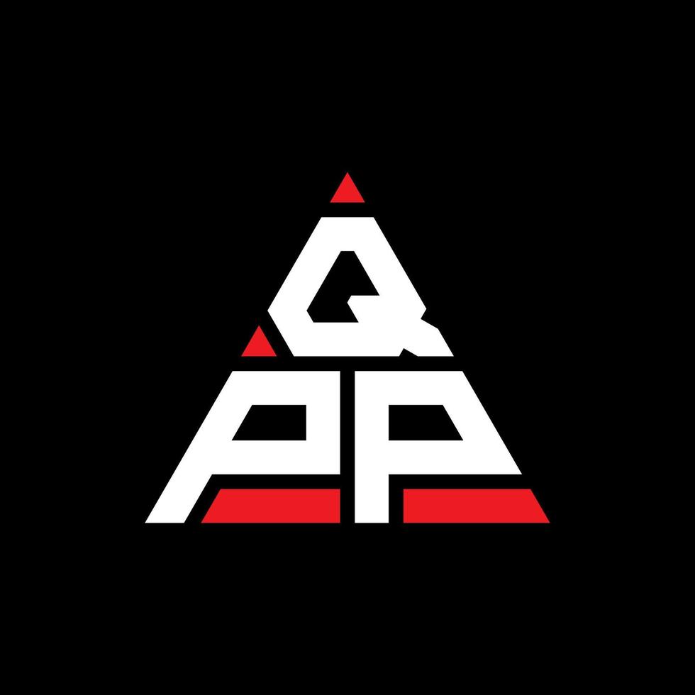 QPP triangle letter logo design with triangle shape. QPP triangle logo design monogram. QPP triangle vector logo template with red color. QPP triangular logo Simple, Elegant, and Luxurious Logo.