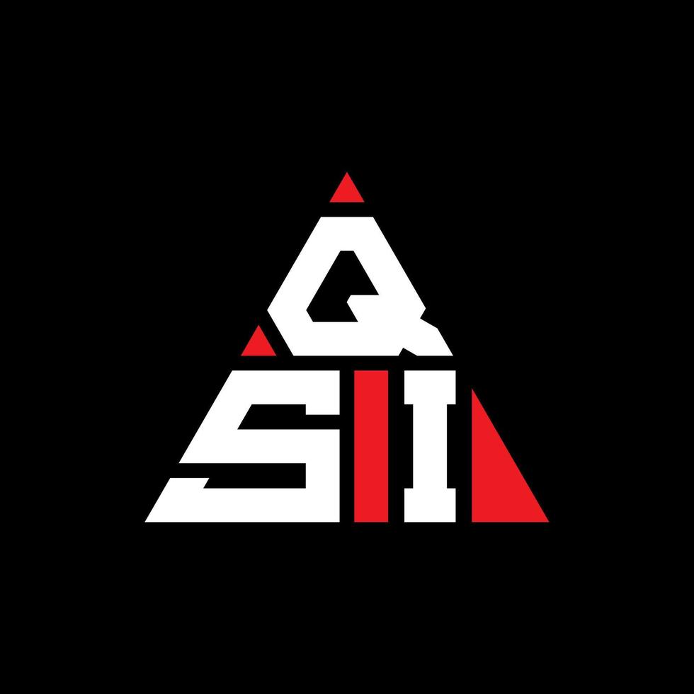diseño de logotipo de letra triangular qsi con forma de triángulo. monograma de diseño del logotipo del triángulo qsi. plantilla de logotipo de vector de triángulo qsi con color rojo. logotipo triangular qsi logotipo simple, elegante y lujoso.