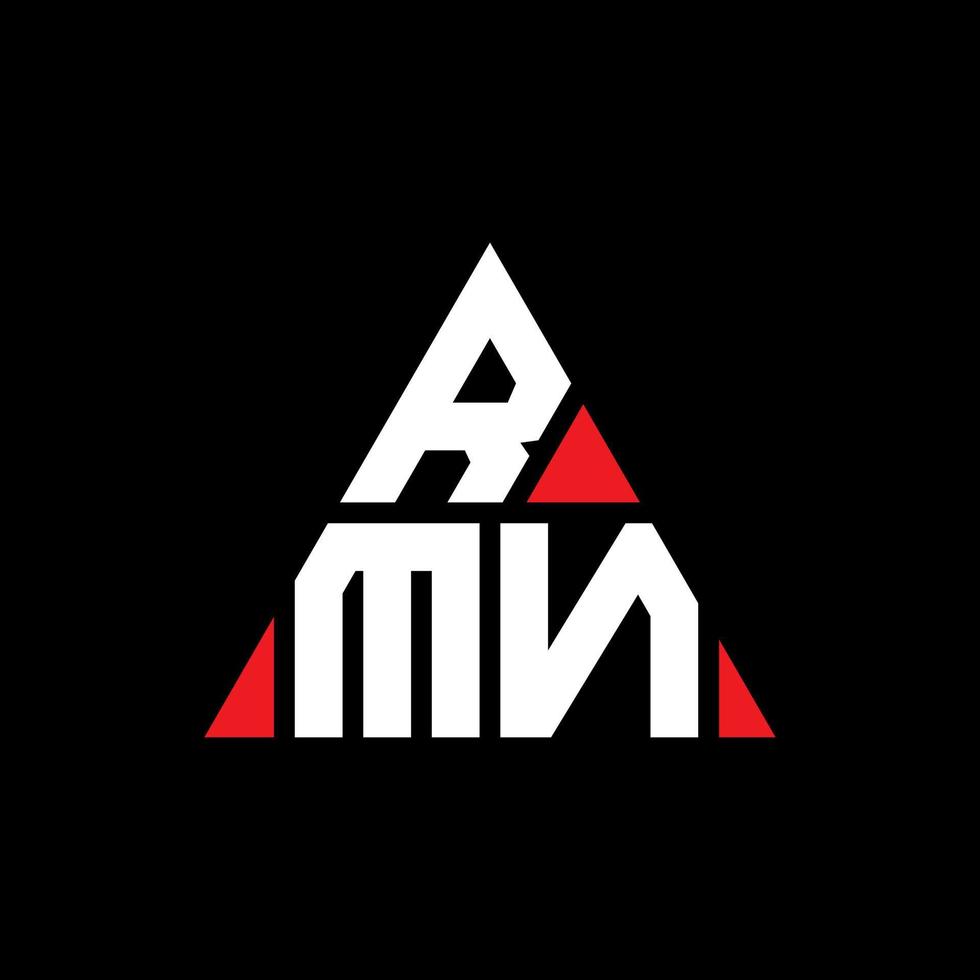 diseño de logotipo de letra triangular rmn con forma de triángulo. monograma de diseño de logotipo de triángulo rmn. plantilla de logotipo de vector de triángulo rmn con color rojo. logotipo triangular rmn logotipo simple, elegante y lujoso.