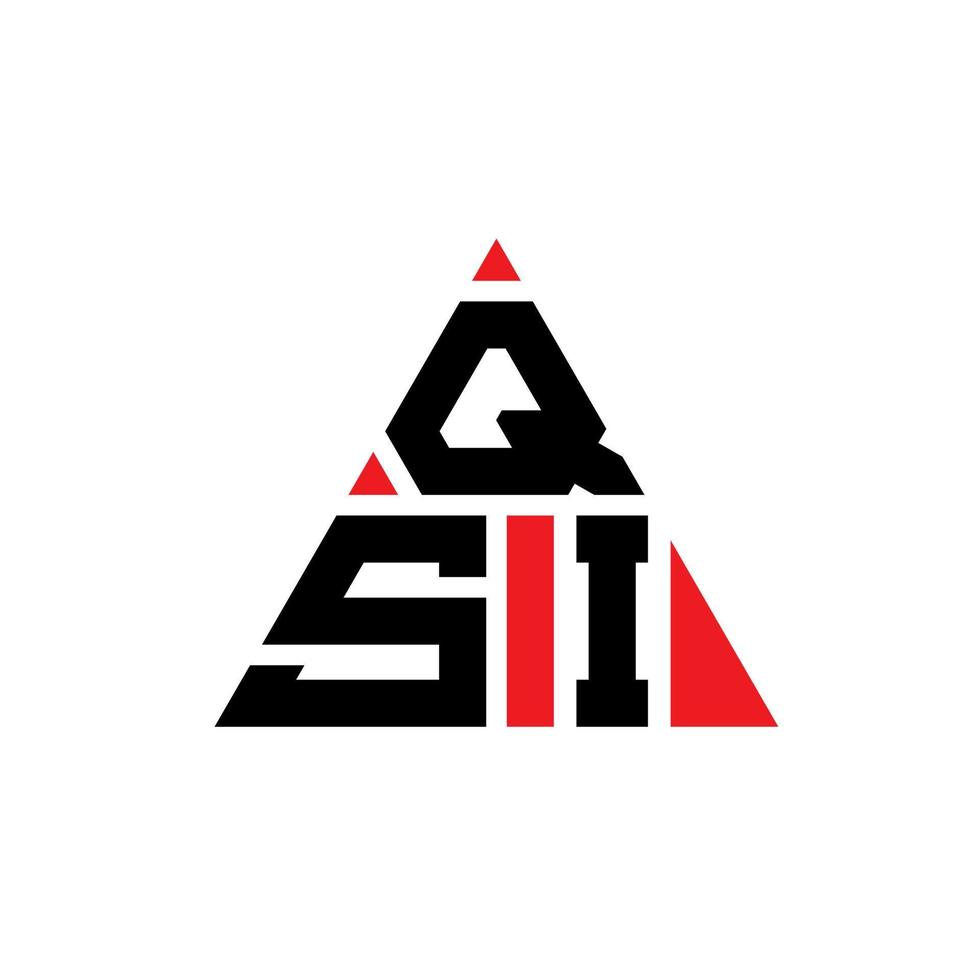 diseño de logotipo de letra triangular qsi con forma de triángulo. monograma de diseño del logotipo del triángulo qsi. plantilla de logotipo de vector de triángulo qsi con color rojo. logotipo triangular qsi logotipo simple, elegante y lujoso.