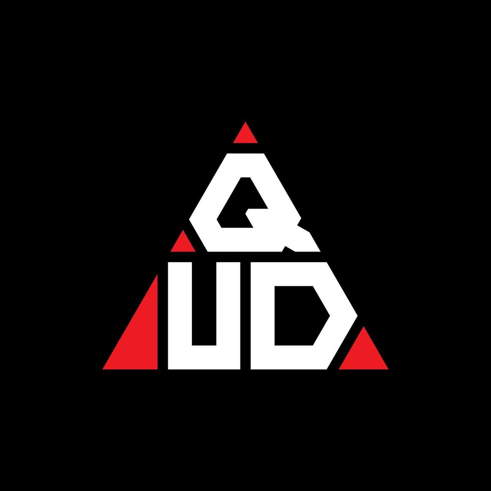diseño de logotipo de letra de triángulo qud con forma de triángulo. monograma de diseño de logotipo de triángulo qud. plantilla de logotipo de vector de triángulo qud con color rojo. logotipo triangular qud logotipo simple, elegante y lujoso.