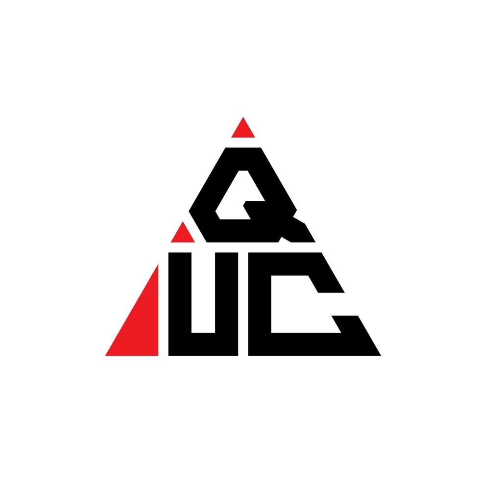 diseño de logotipo de letra de triángulo quc con forma de triángulo. monograma de diseño de logotipo de triángulo quc. plantilla de logotipo de vector de triángulo quc con color rojo. logotipo triangular quc logotipo simple, elegante y lujoso.