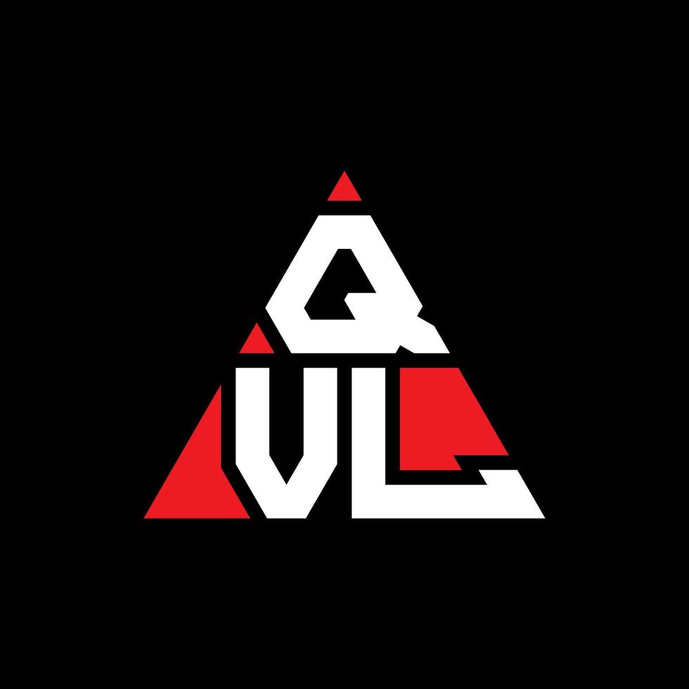 diseño de logotipo de letra triangular qvl con forma de triángulo. monograma de diseño de logotipo de triángulo qvl. plantilla de logotipo de vector de triángulo qvl con color rojo. logotipo triangular qvl logotipo simple, elegante y lujoso.