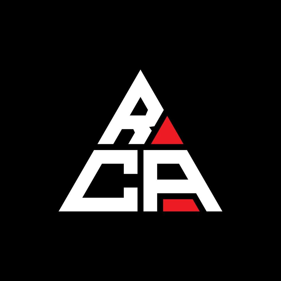 diseño de logotipo de letra triangular rca con forma de triángulo. monograma de diseño de logotipo de triángulo rca. plantilla de logotipo de vector de triángulo rca con color rojo. logotipo triangular rca logotipo simple, elegante y lujoso.