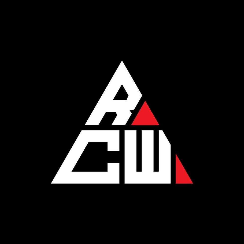 diseño de logotipo de letra de triángulo rcw con forma de triángulo. monograma de diseño de logotipo de triángulo rcw. plantilla de logotipo de vector de triángulo rcw con color rojo. logotipo triangular rcw logotipo simple, elegante y lujoso.