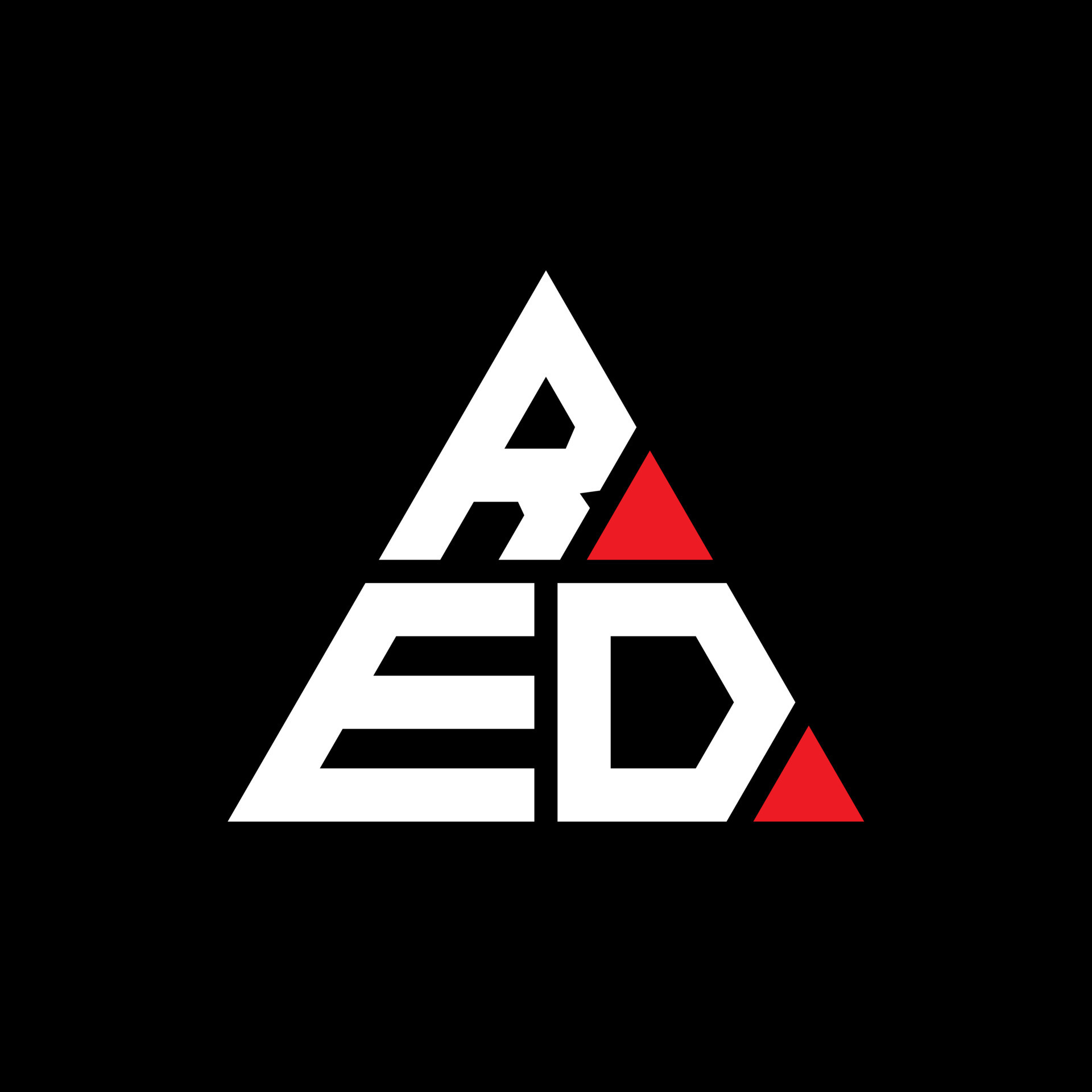 RED triangle letter logo design with triangle shape. RED triangle logo