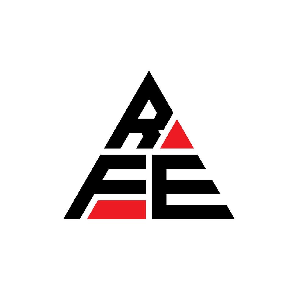 diseño de logotipo de letra triangular rfe con forma de triángulo. monograma de diseño de logotipo de triángulo rfe. plantilla de logotipo de vector de triángulo rfe con color rojo. logotipo triangular rfe logotipo simple, elegante y lujoso.
