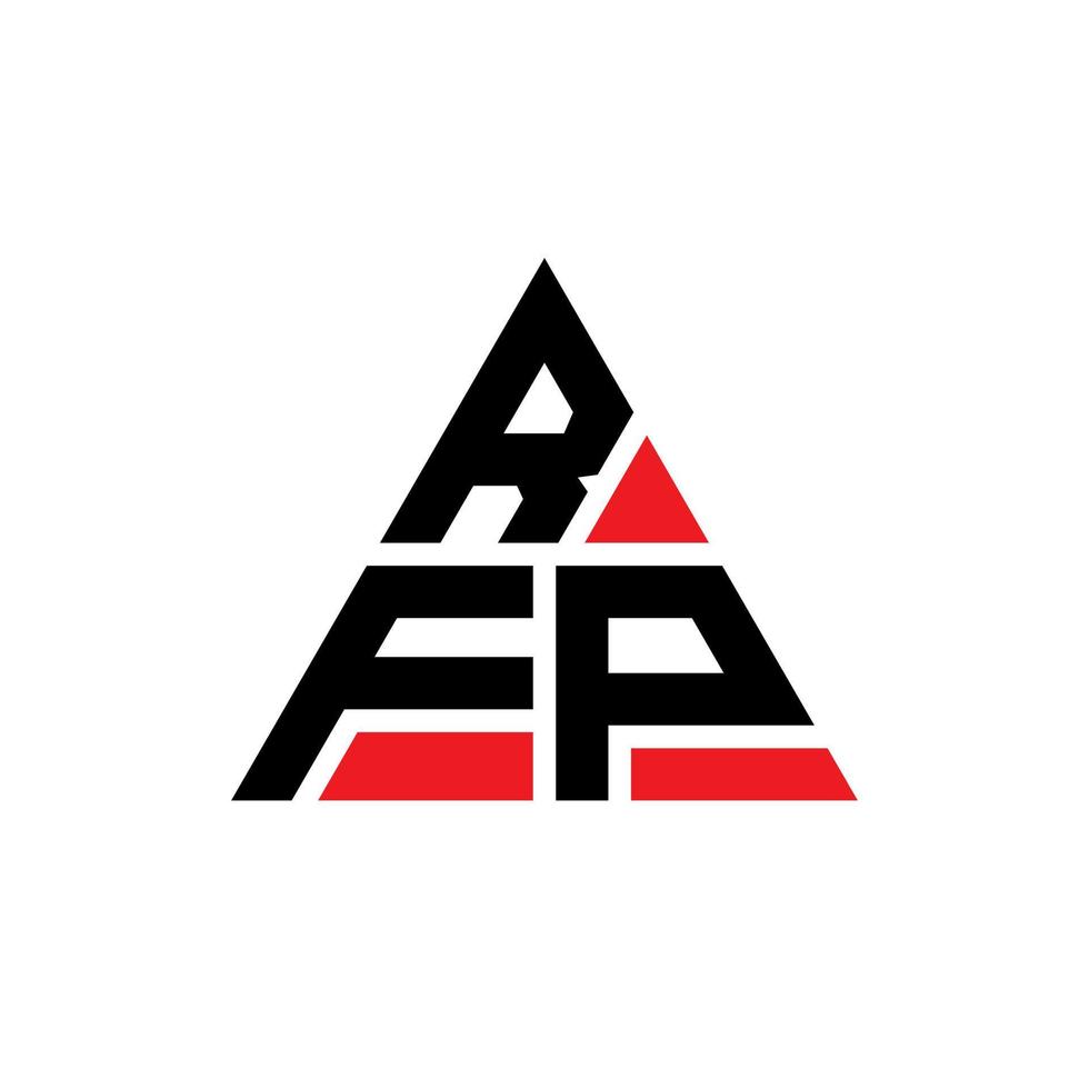 RFP triangle letter logo design with triangle shape. RFP triangle logo design monogram. RFP triangle vector logo template with red color. RFP triangular logo Simple, Elegant, and Luxurious Logo.