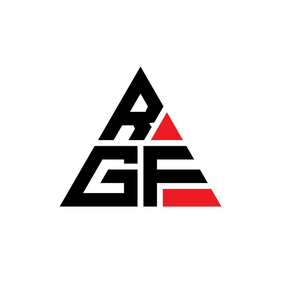 diseño de logotipo de letra triangular rgf con forma de triángulo. monograma de diseño de logotipo de triángulo rgf. plantilla de logotipo de vector de triángulo rgf con color rojo. logotipo triangular rgf logotipo simple, elegante y lujoso.