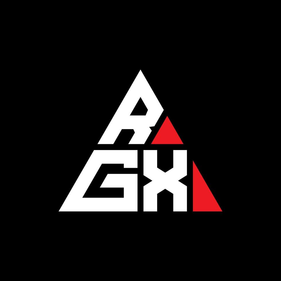 RGX triangle letter logo design with triangle shape. RGX triangle logo design monogram. RGX triangle vector logo template with red color. RGX triangular logo Simple, Elegant, and Luxurious Logo.