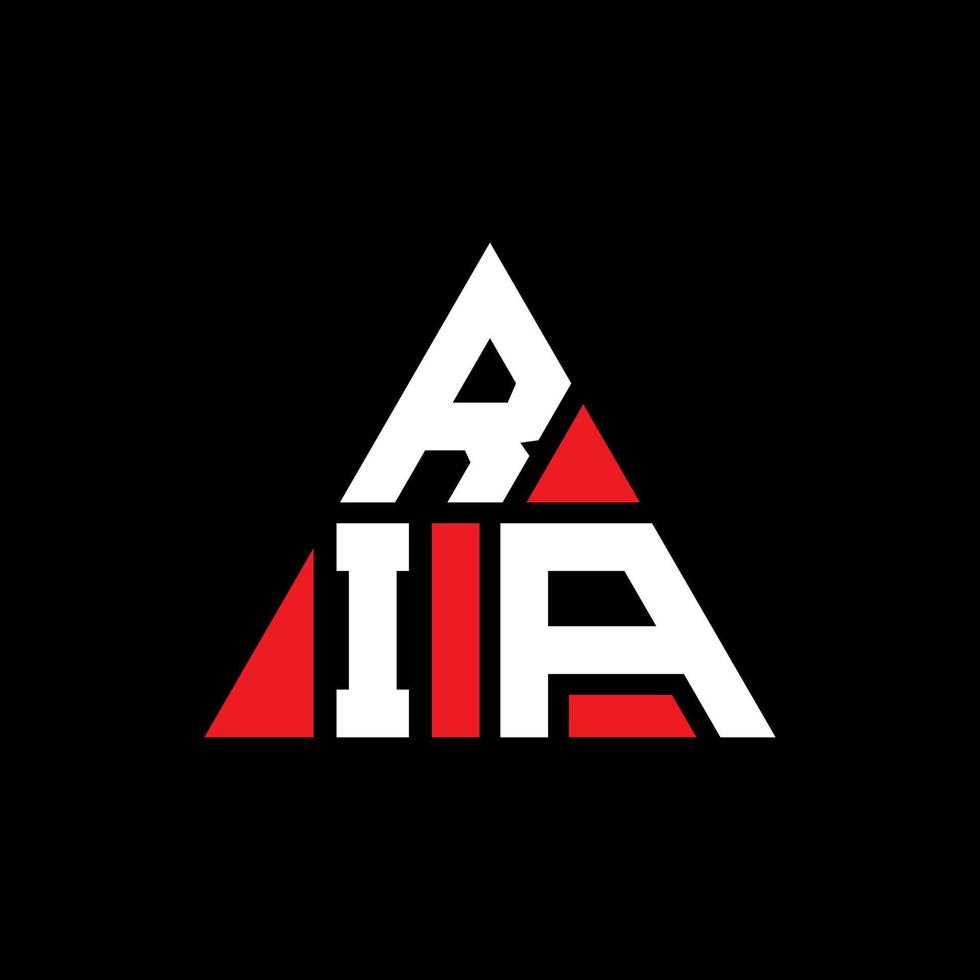 diseño del logotipo de la letra del triángulo ria con forma de triángulo. monograma de diseño del logotipo del triángulo ria. plantilla de logotipo de vector de triángulo ria con color rojo. logo triangular ria logo simple, elegante y lujoso.