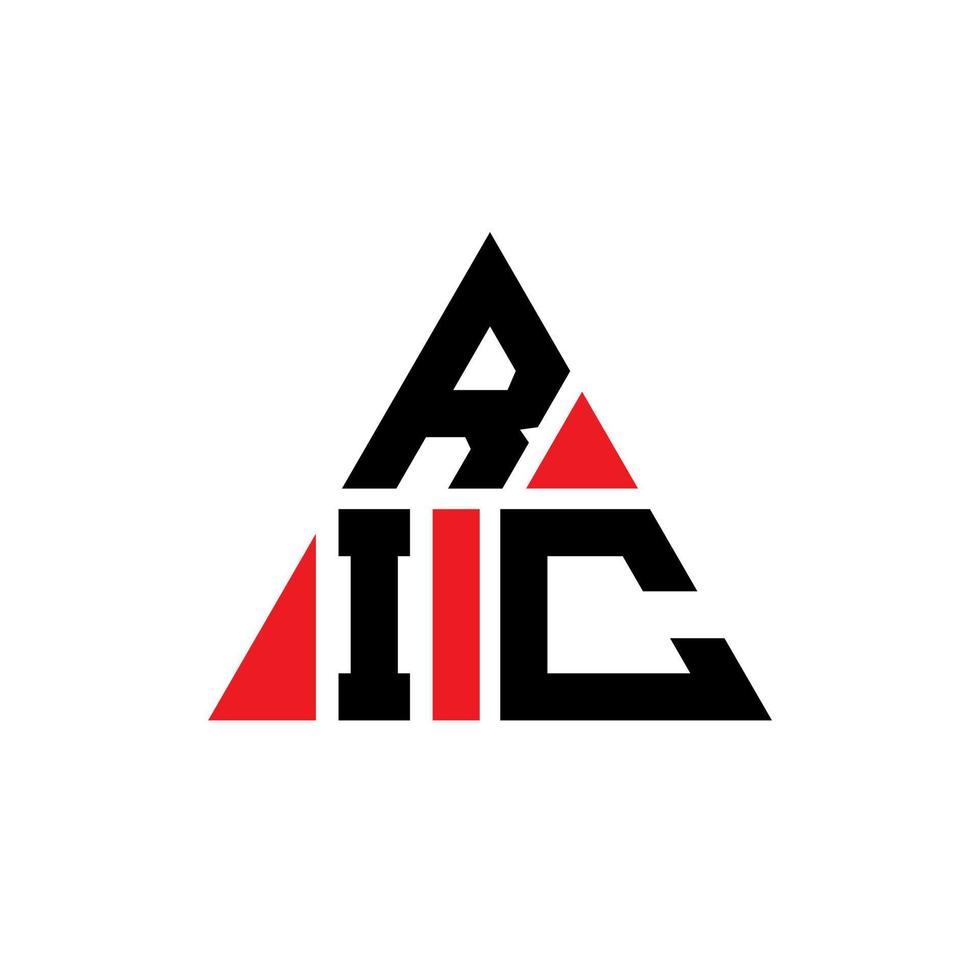 diseño de logotipo de letra de triángulo ric con forma de triángulo. monograma de diseño de logotipo de triángulo ric. plantilla de logotipo de vector de triángulo ric con color rojo. logotipo triangular ric logotipo simple, elegante y lujoso.