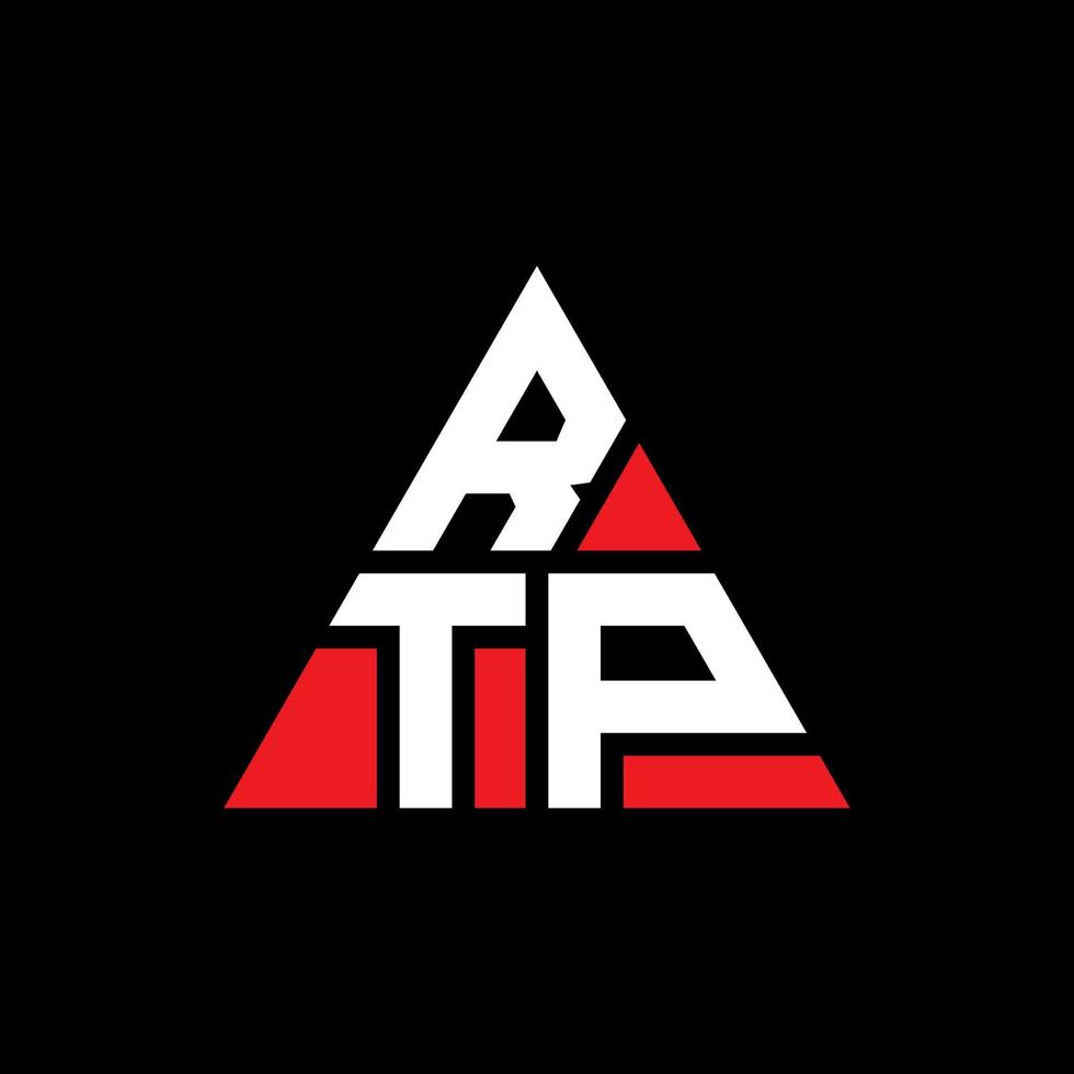 diseño de logotipo de letra triangular rtp con forma de triángulo. monograma de diseño de logotipo de triángulo rtp. plantilla de logotipo de vector de triángulo rtp con color rojo. logotipo triangular rtp logotipo simple, elegante y lujoso.