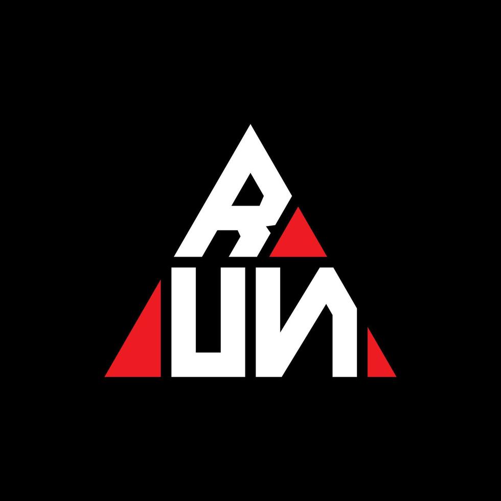 ejecuta el diseño del logotipo de la letra triangular con forma triangular. ejecutar monograma de diseño de logotipo de triángulo. ejecutar plantilla de logotipo de vector de triángulo con color rojo. ejecute el logotipo triangular logotipo simple, elegante y lujoso.