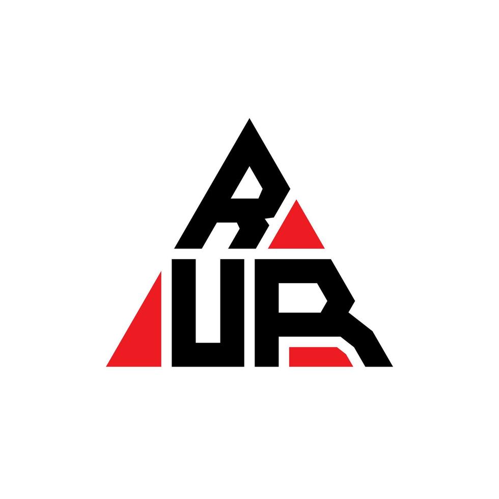 rur diseño de logotipo de letra triangular con forma de triángulo. monograma de diseño de logotipo de triángulo rur. plantilla de logotipo de vector de triángulo rur con color rojo. logotipo triangular rur logotipo simple, elegante y lujoso.