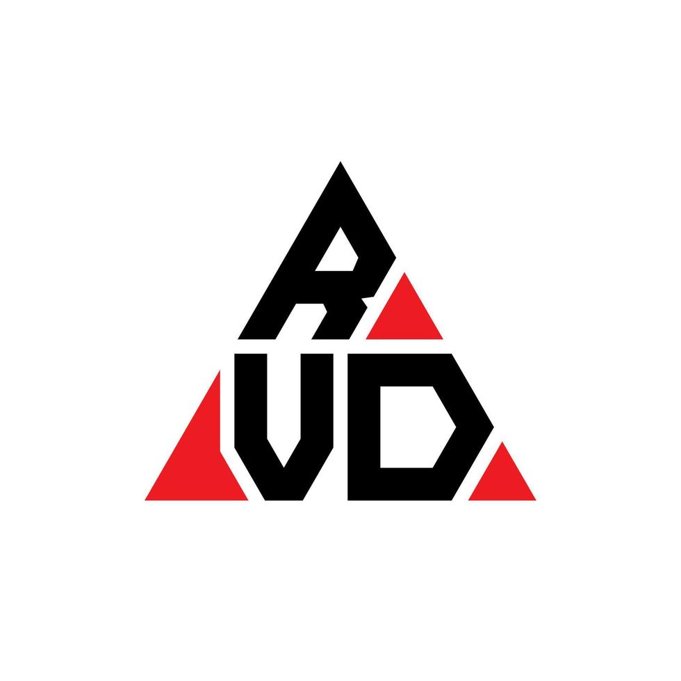 diseño de logotipo de letra triangular rvd con forma de triángulo. monograma de diseño de logotipo de triángulo rvd. plantilla de logotipo de vector de triángulo rvd con color rojo. logotipo triangular rvd logotipo simple, elegante y lujoso.