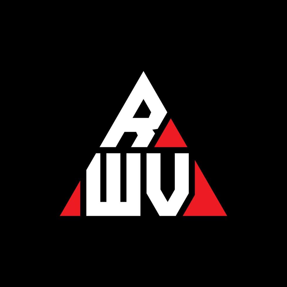 diseño de logotipo de letra triangular rwv con forma de triángulo. monograma de diseño de logotipo de triángulo rwv. plantilla de logotipo de vector de triángulo rwv con color rojo. logotipo triangular rwv logotipo simple, elegante y lujoso.