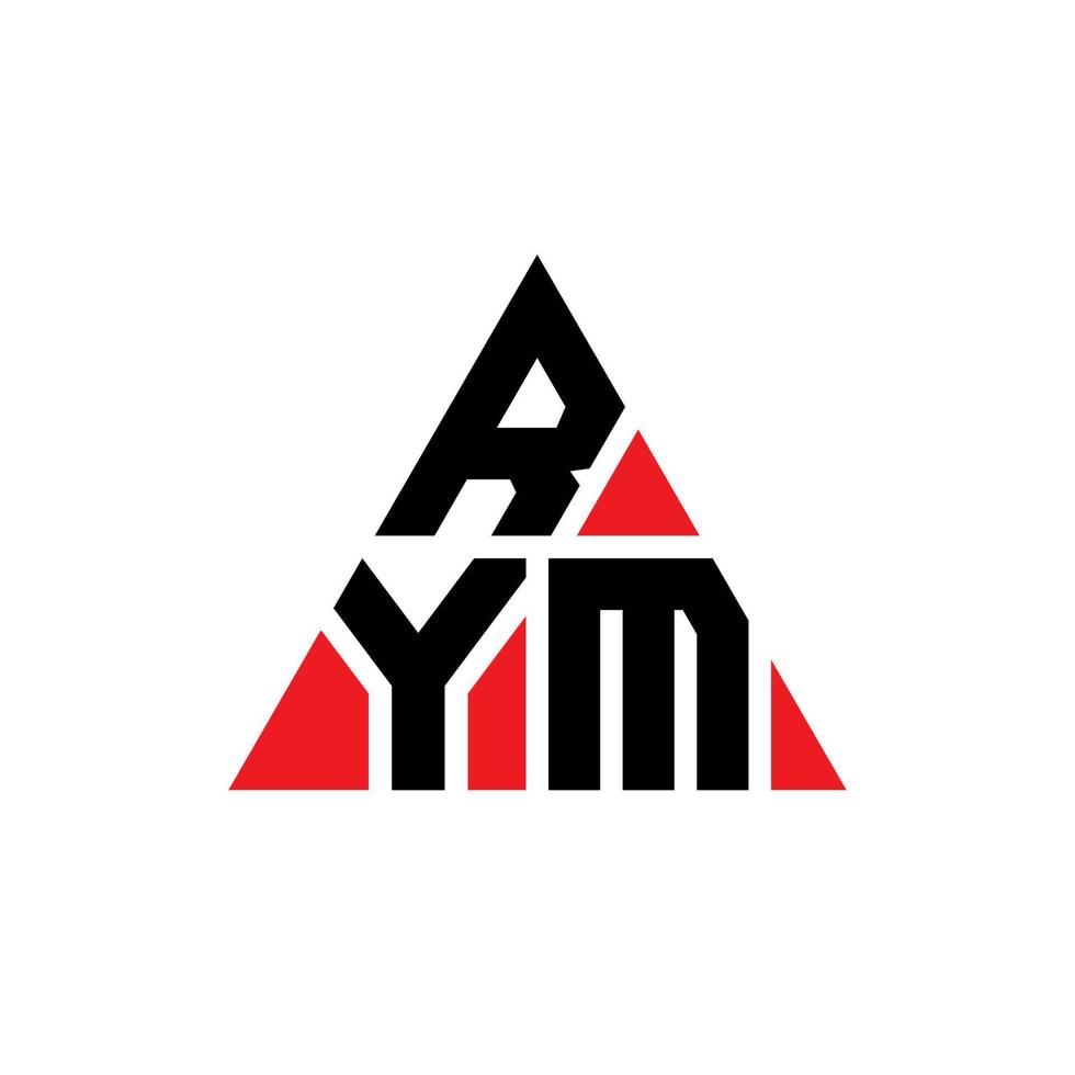 diseño de logotipo de letra de triángulo rym con forma de triángulo. monograma de diseño de logotipo de triángulo rym. plantilla de logotipo de vector de triángulo rym con color rojo. logotipo triangular de rym logotipo simple, elegante y lujoso.