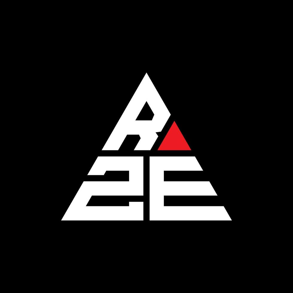 diseño de logotipo de letra triangular rze con forma de triángulo. monograma de diseño de logotipo de triángulo rze. plantilla de logotipo de vector de triángulo rze con color rojo. logotipo triangular rze logotipo simple, elegante y lujoso.