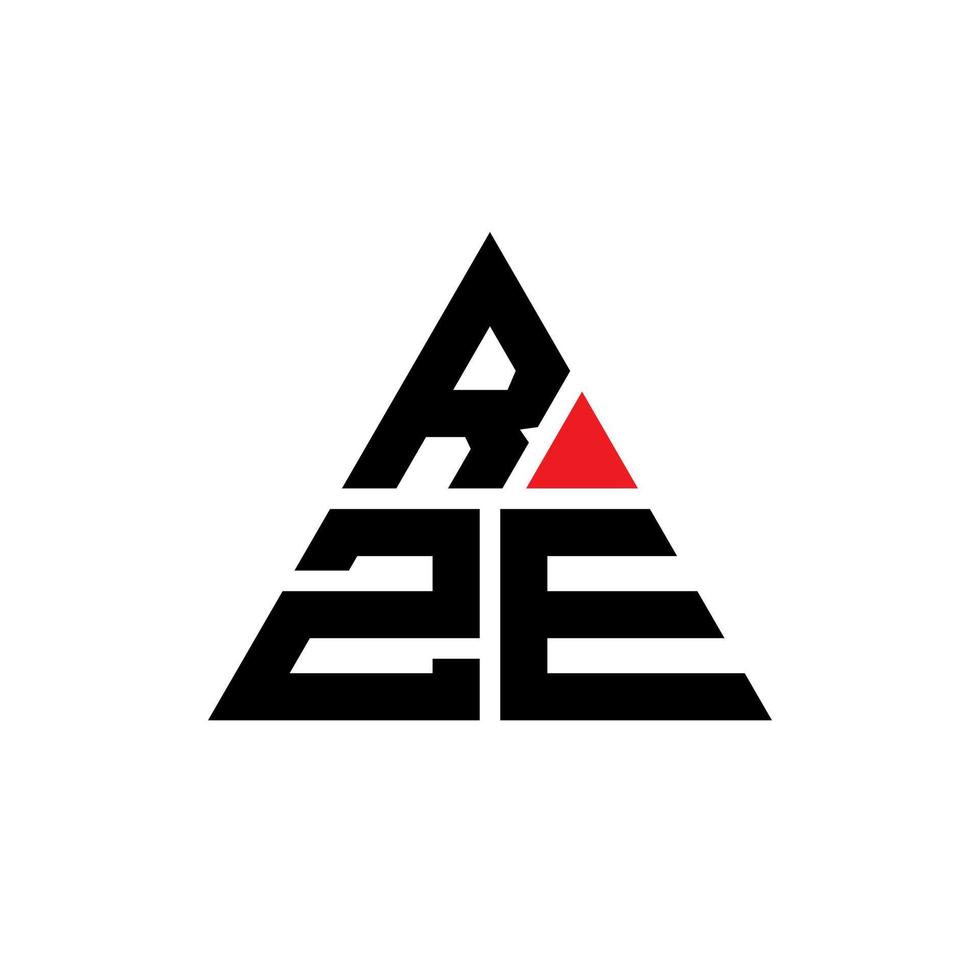 diseño de logotipo de letra triangular rze con forma de triángulo. monograma de diseño de logotipo de triángulo rze. plantilla de logotipo de vector de triángulo rze con color rojo. logotipo triangular rze logotipo simple, elegante y lujoso.