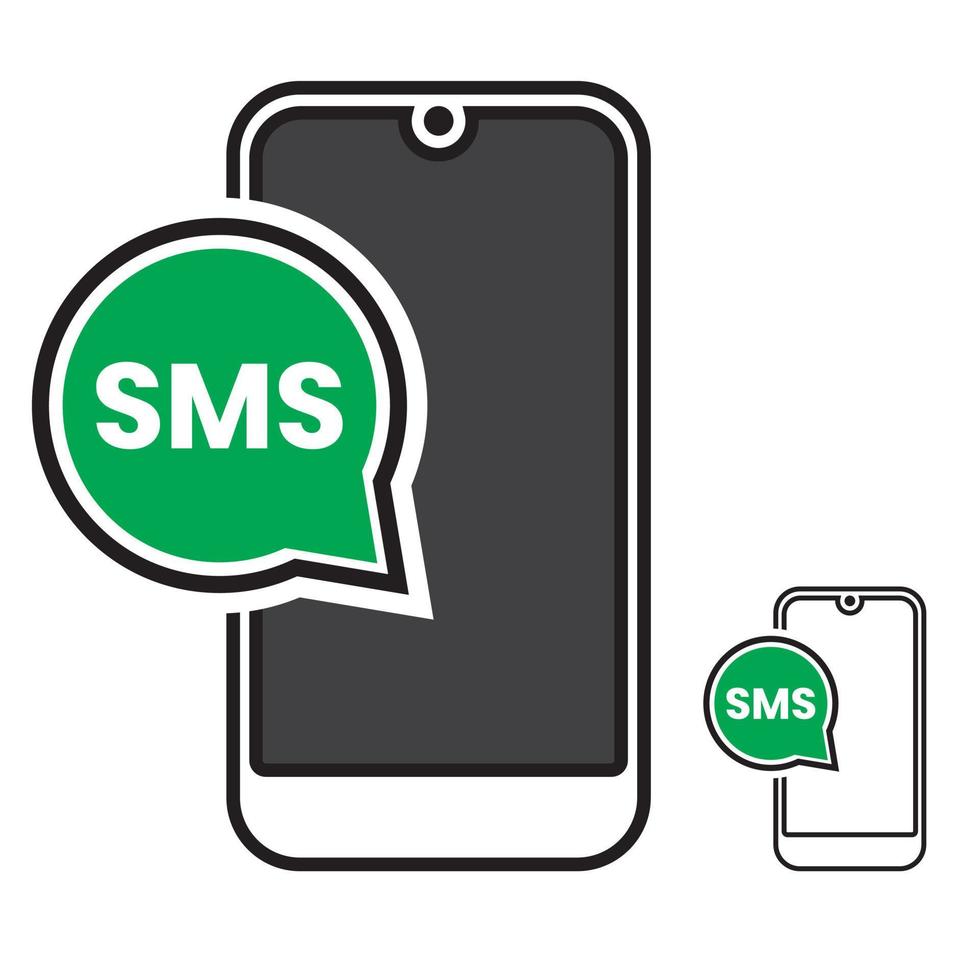 Mobile SMS message flat color icon for apps or websites vector
