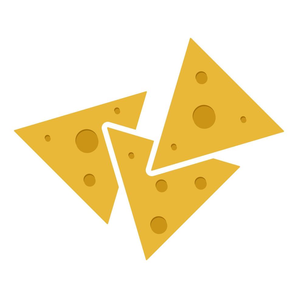 Corn tortilla chips flat color icon for apps and websites vector