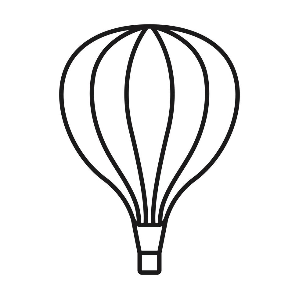 icono de vector de arte de línea de vuelo de globo de aire caliente o globo para aplicaciones y sitios web