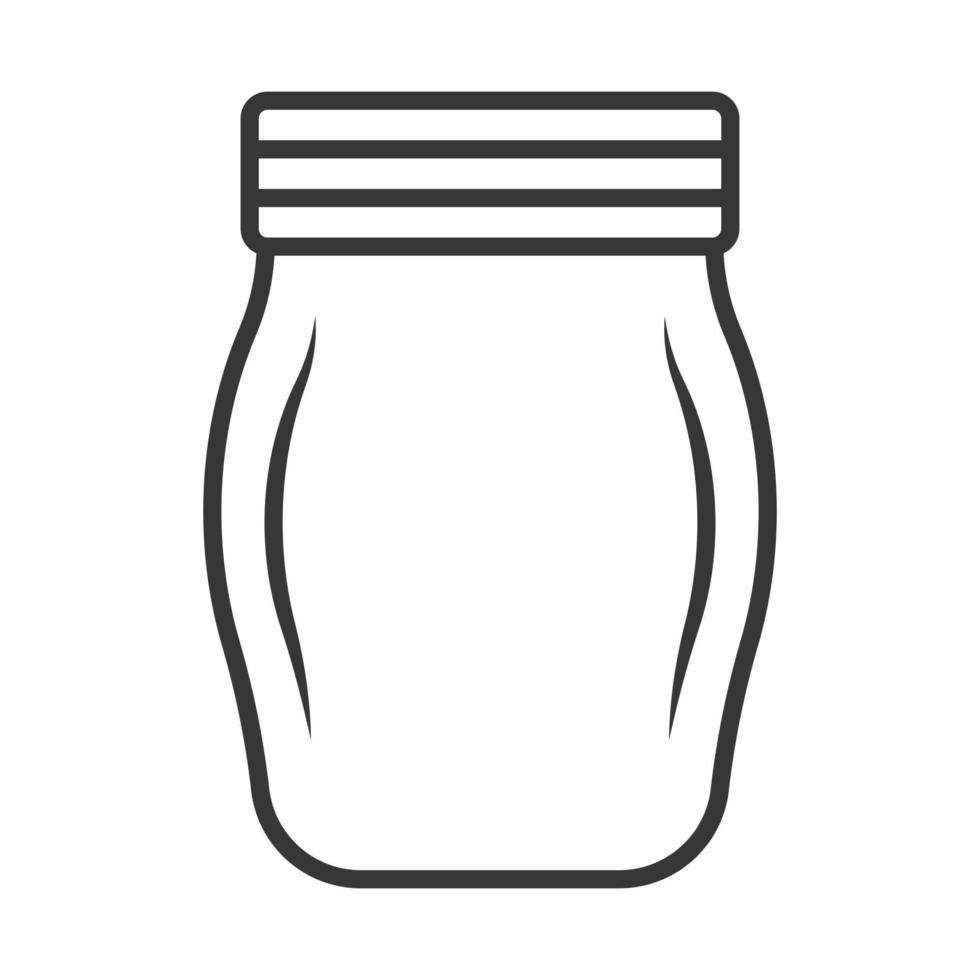 Mason bottle or Mason glass jar line art icon for apps and websites vector