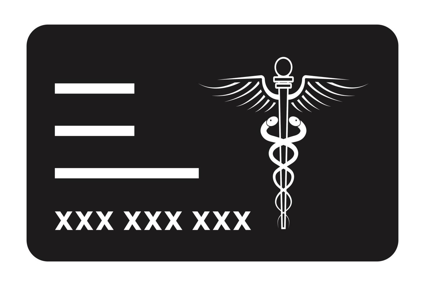 Medical health insurance card flat vector icon for apps or website