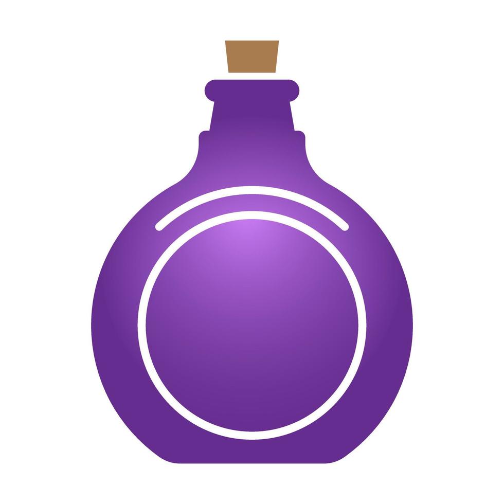 botella de vidrio antigua con tapón de corcho icono de color plano para aplicaciones o sitios web vector