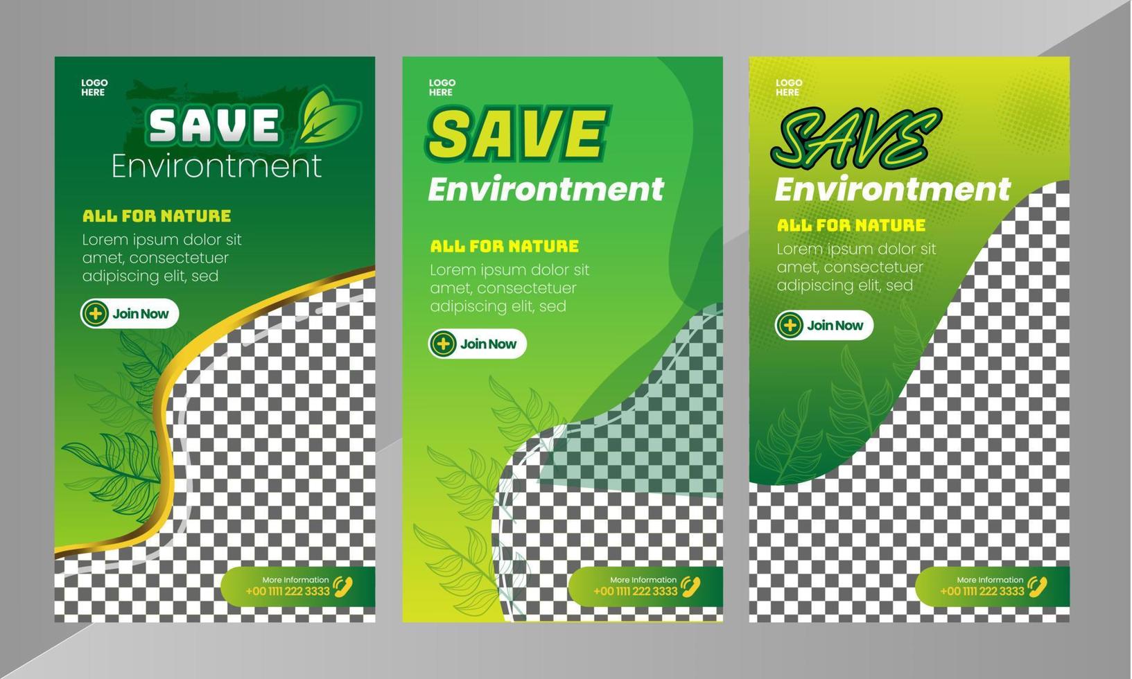 Social Media Post story nature environmental baner or flyer for social media template vector