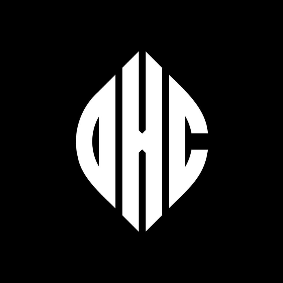 DXC circle letter logo design with circle and ellipse shape. DXC ellipse letters with typographic style. The three initials form a circle logo. DXC Circle Emblem Abstract Monogram Letter Mark Vector. vector