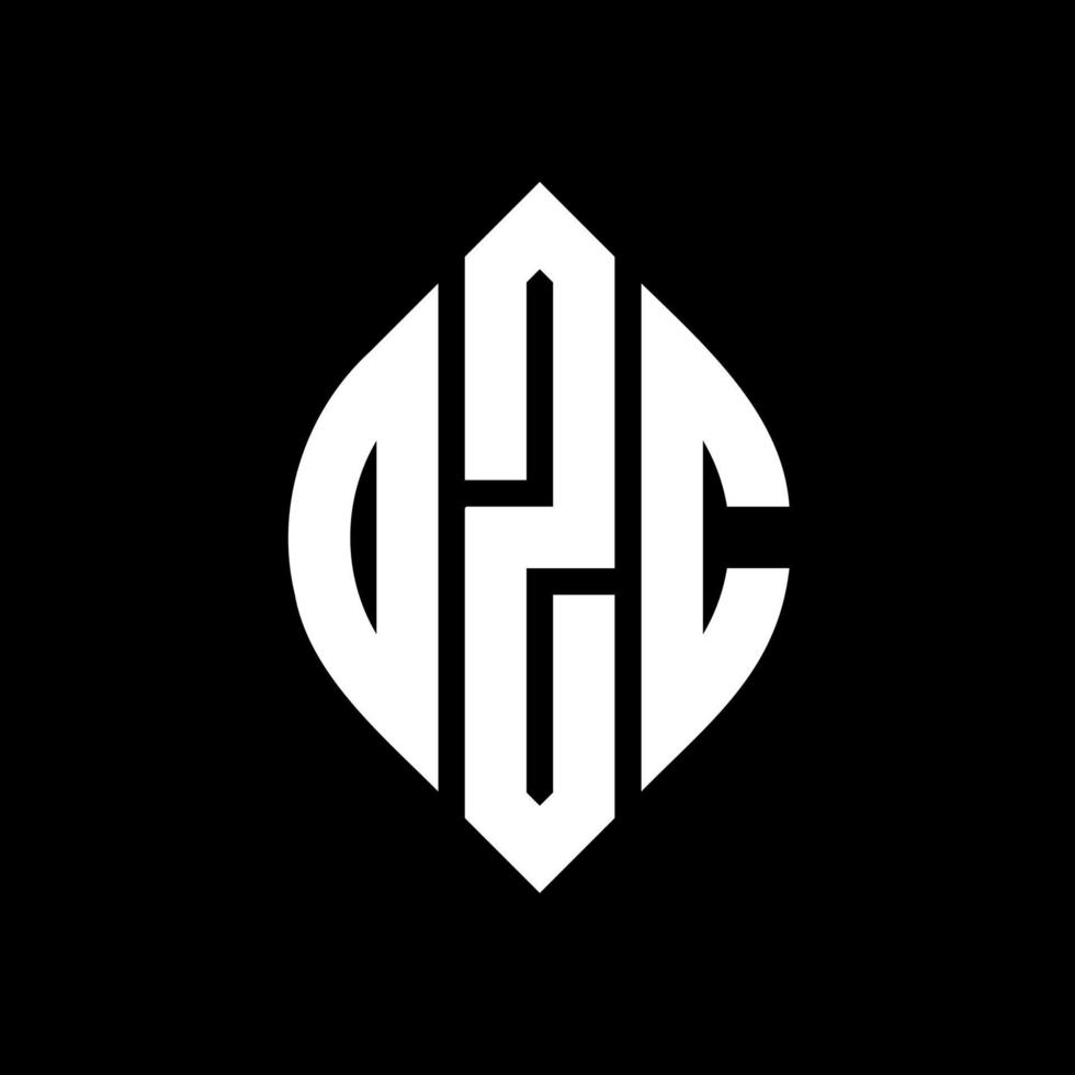 DZC circle letter logo design with circle and ellipse shape. DZC ellipse letters with typographic style. The three initials form a circle logo. DZC Circle Emblem Abstract Monogram Letter Mark Vector. vector