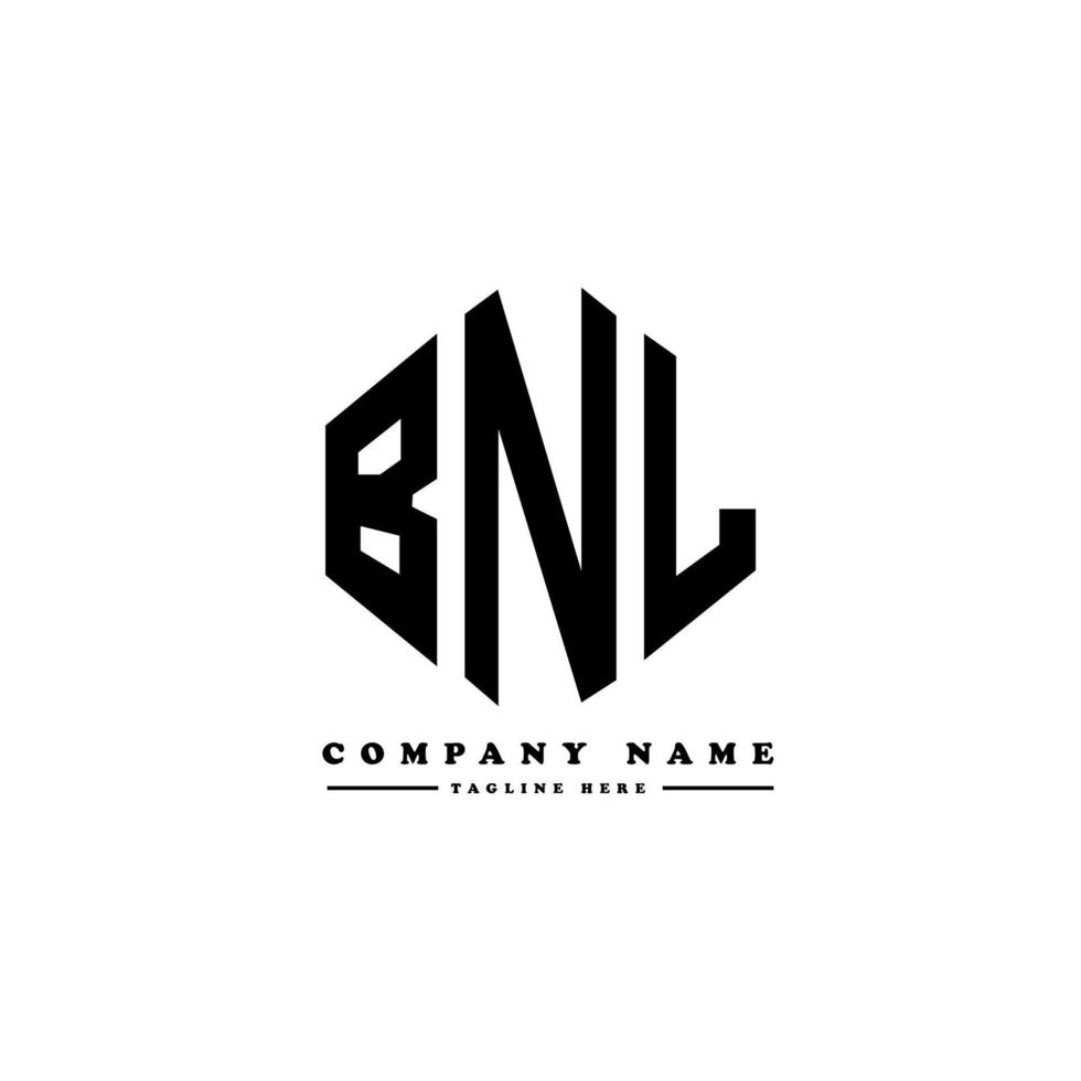 BNL letter logo design with polygon shape. BNL polygon and cube shape logo design. BNL hexagon vector logo template white and black colors. BNL monogram, business and real estate logo.