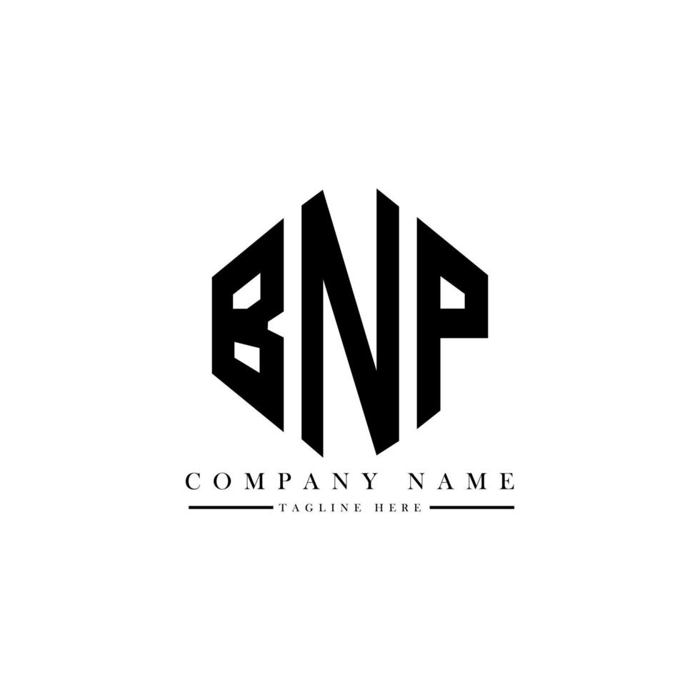 diseño de logotipo de letra bnp con forma de polígono. diseño de logotipo en forma de cubo y polígono bnp. Bnp hexágono vector logo plantilla colores blanco y negro. Monograma bnp, logotipo empresarial y inmobiliario.