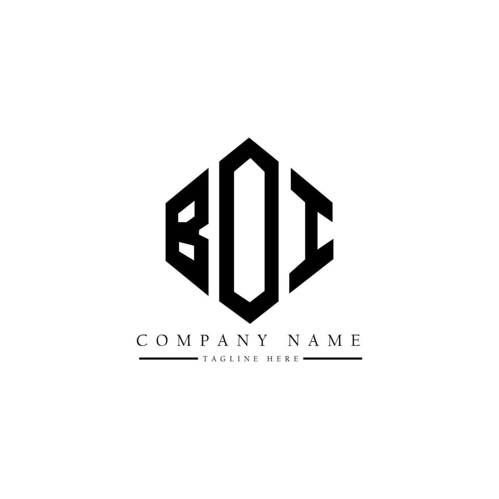 diseño de logotipo de letra boi con forma de polígono. boi polígono y diseño de logotipo en forma de cubo. boi hexágono vector logo plantilla colores blanco y negro. monograma boi, logotipo empresarial y inmobiliario.