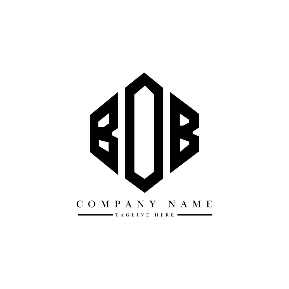 BOB letter logo design with polygon shape. BOB polygon and cube shape logo design. BOB hexagon vector logo template white and black colors. BOB monogram, business and real estate logo.