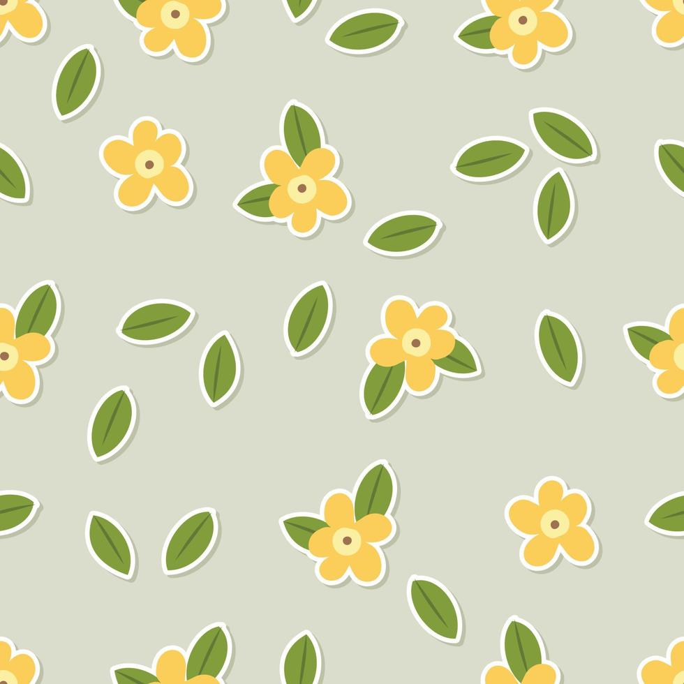 Seamless floral element pattern in flat style vector