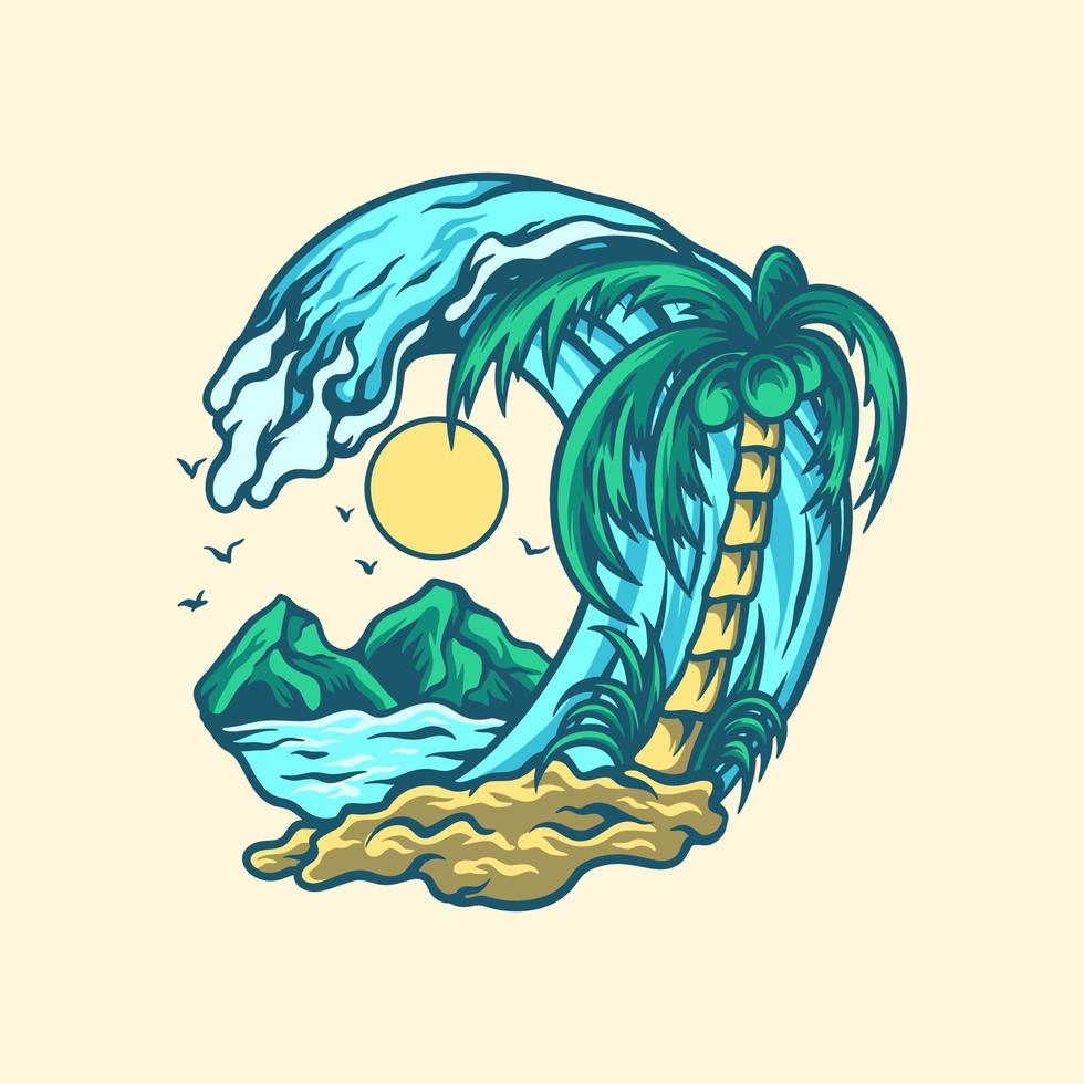 Beach Summer Vibes Illustration 9167592 Vector Art at Vecteezy