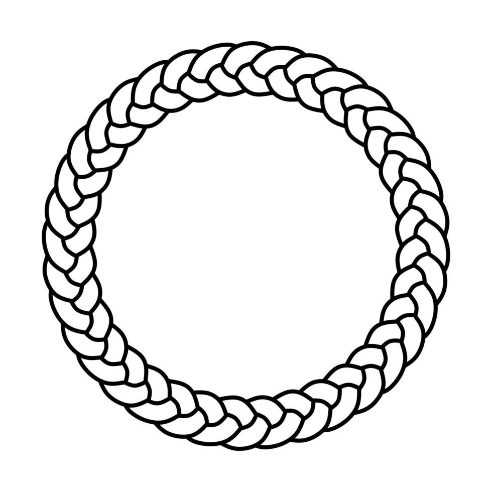 círculo negro cuerda patrón marco ornamento vector diseño