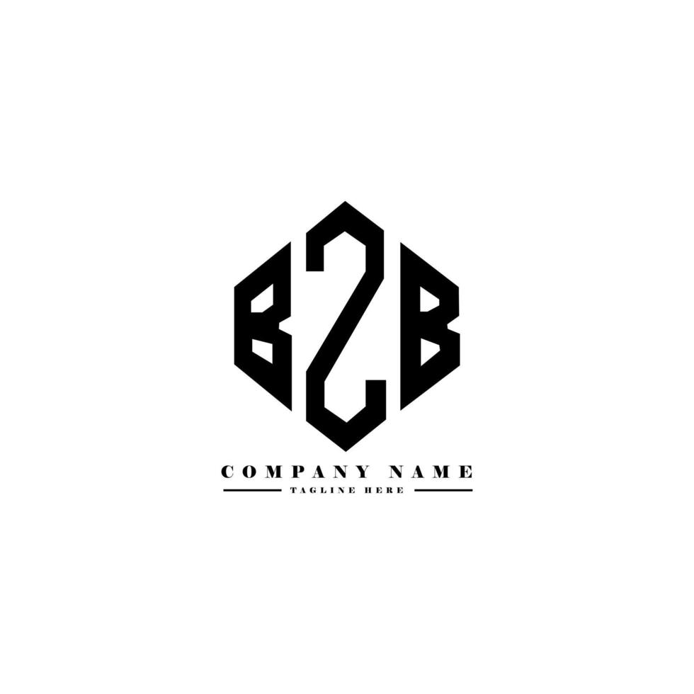 BZB letter logo design with polygon shape. BZB polygon and cube shape logo design. BZB hexagon vector logo template white and black colors. BZB monogram, business and real estate logo.