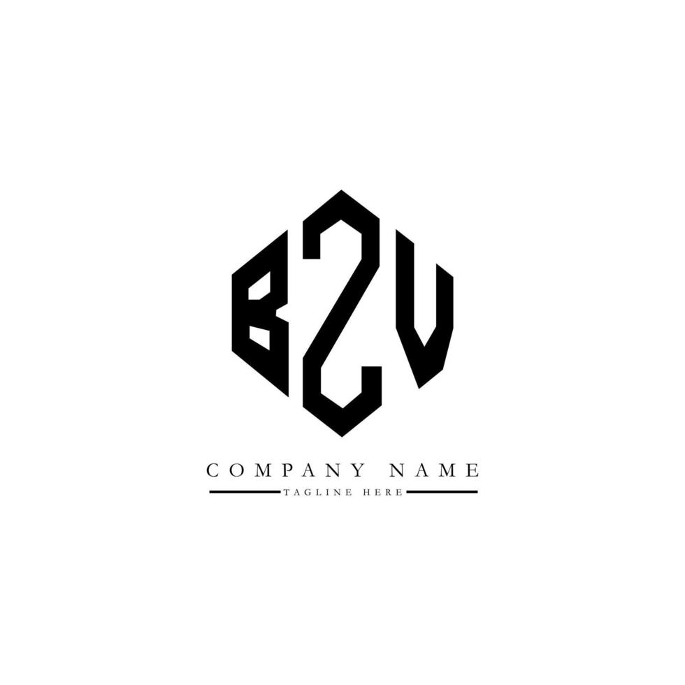 BZV letter logo design with polygon shape. BZV polygon and cube shape logo design. BZV hexagon vector logo template white and black colors. BZV monogram, business and real estate logo.