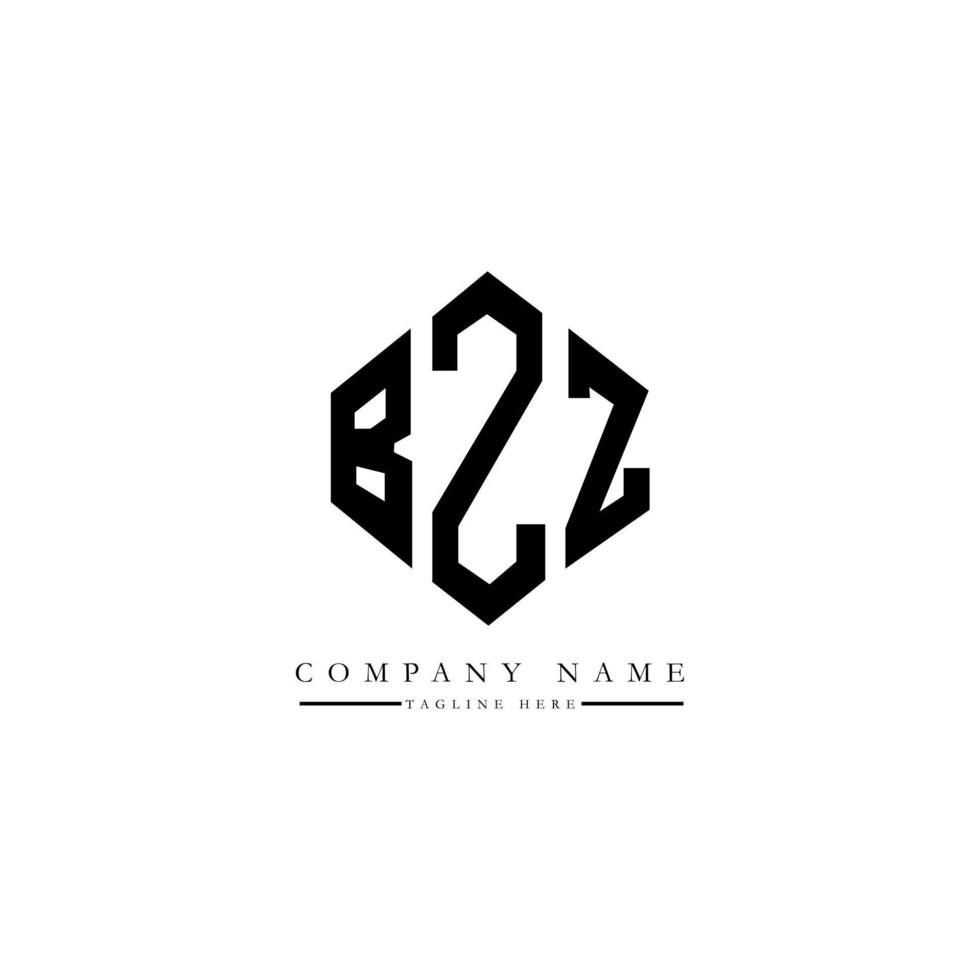 diseño de logotipo de letra bzz con forma de polígono. diseño de logotipo de forma de cubo y polígono bzz. bzz hexágono vector logo plantilla colores blanco y negro. monograma bzz, logotipo comercial y inmobiliario.